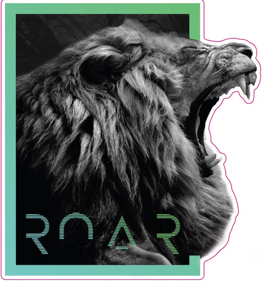 R0ARing Lion Sticker 6" x 6"